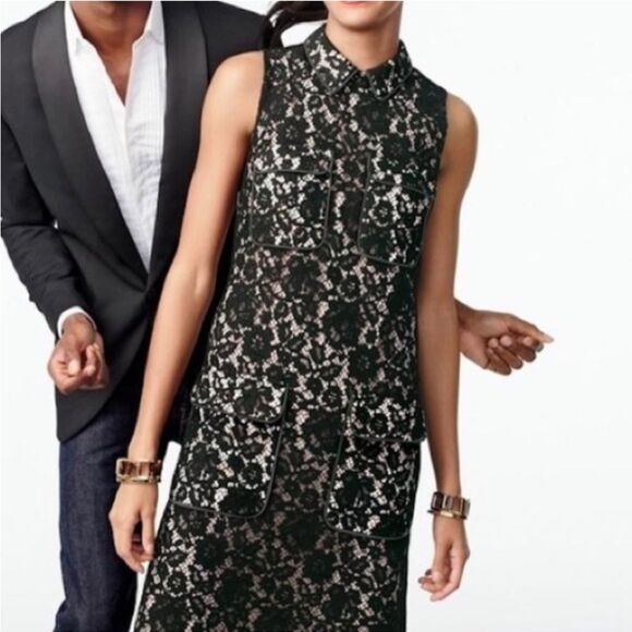 EUC J.Crew Black Lace Dress  (size 6) - Picture 1 of 8
